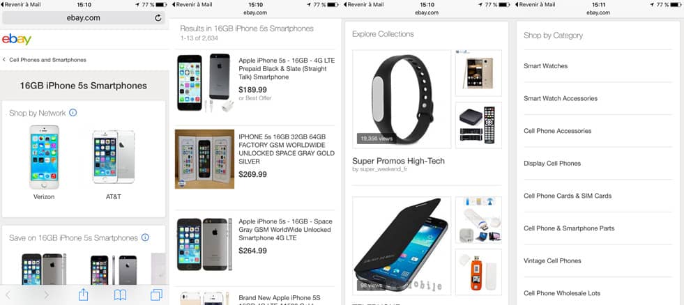 Ebay sur Google AMP