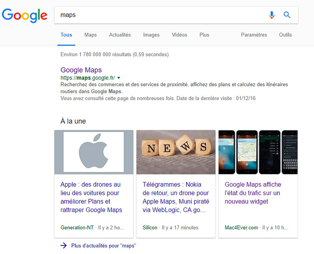 Google carrousel desktop